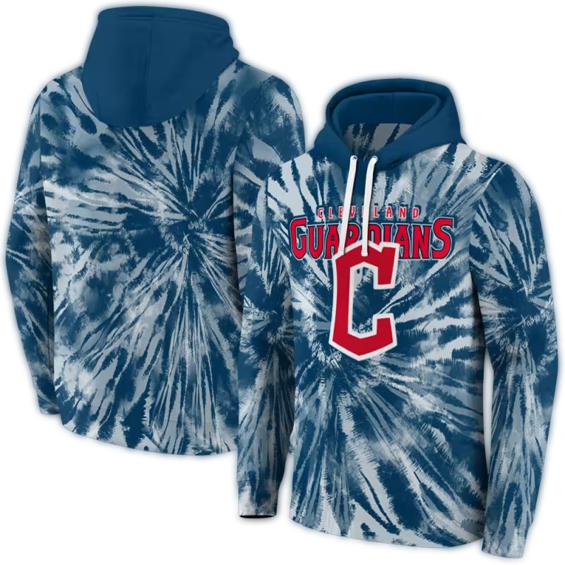 Cleveland Guardians Tie Dye Pattern AOP Hoodie 1