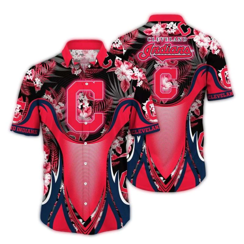 Cleveland Guardians Tropical Hibiscus Hawaiian Shirt 1