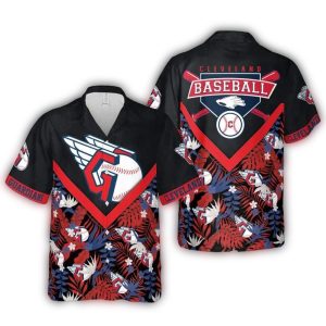 Cleveland Guardians Tropical Logo Hawaiian Shirt - Fun Summer Style