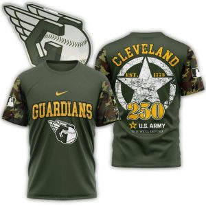 Cleveland Guardians Us Army 250Th Birthday All-Over Print T-Shirt