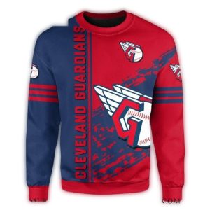 Cleveland Guardians Winged Baseball Pattern Holiday Sweatshirt