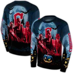 Cleveland Guardians Halloween Horror Vibes All-Over Print Sweatshirt