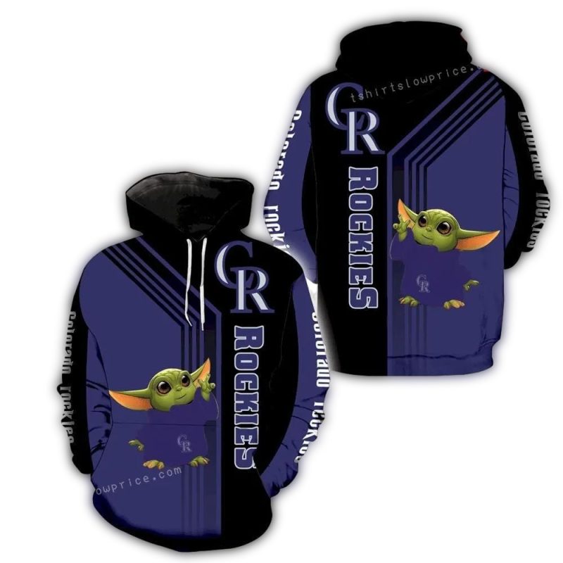 Colorado Rockies Baby Yoda AOP Hoodie 1