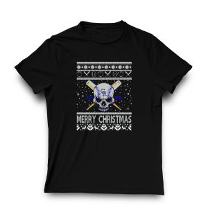 Colorado Rockies 1991 Merry Christmas Skull T-Shirt - Ugly Sweater Style