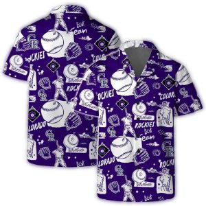 Colorado Rockies Baseball Sketch Hawaiian Shirt For Fans And Collectors