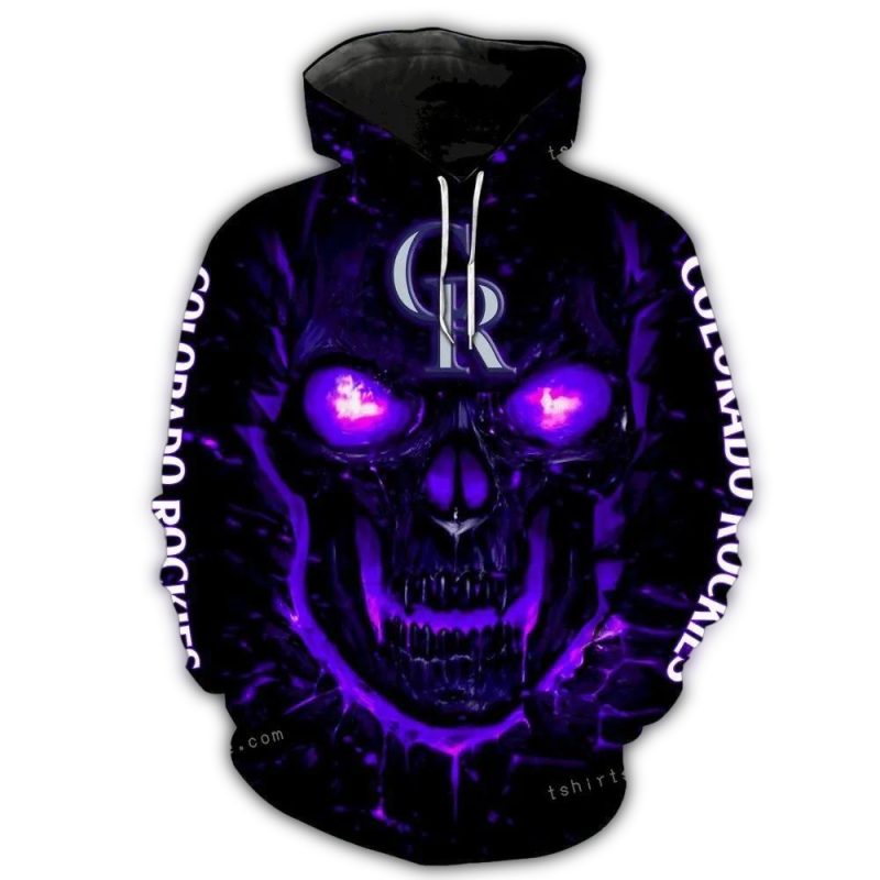 Colorado Rockies Big Skull Eyes Fire AOP Hoodie 1