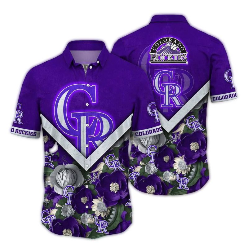 Colorado Rockies Blossom Tropical Hawaiian Shirt 1