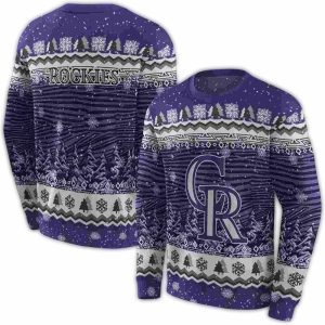 Colorado Rockies Christmas Trees All-Over Print Sweatshirt For Fans