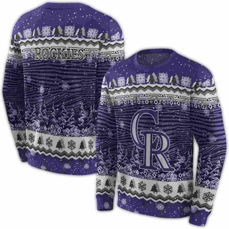Colorado Rockies Christmas Trees AOP Sweatshirt 1