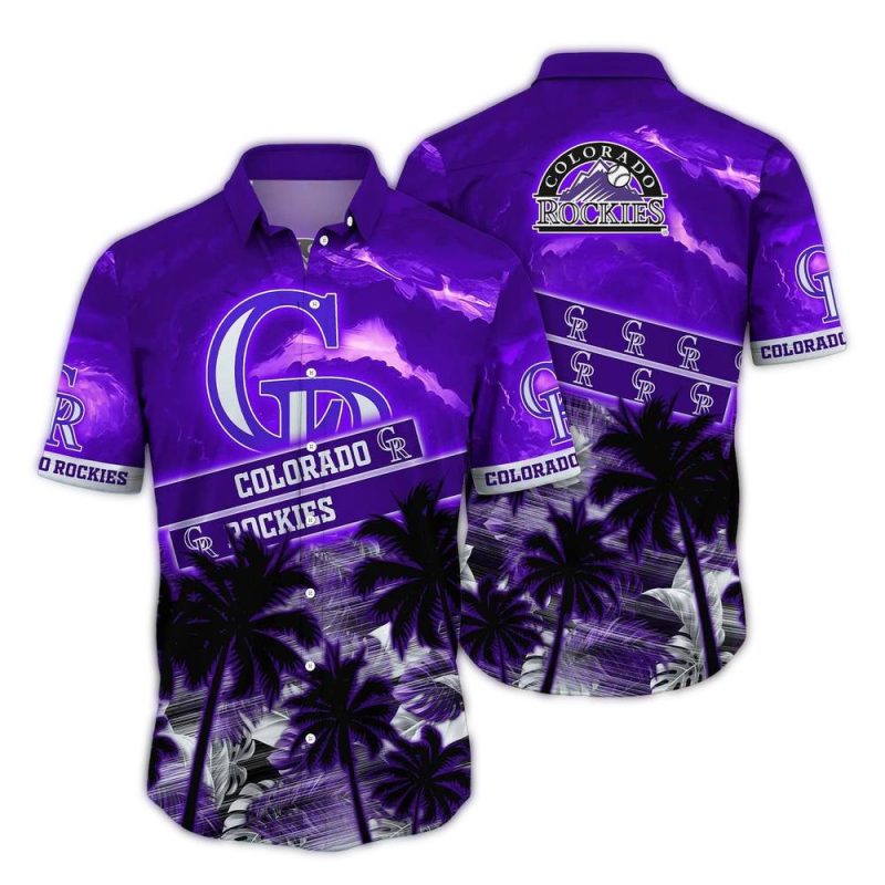 Colorado Rockies Coconut Sunset Tropical Hawaiian Shirt 1
