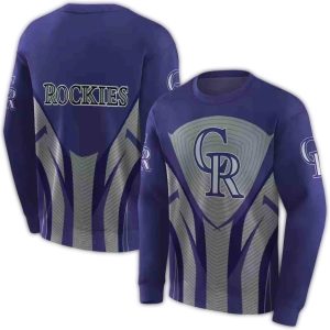 Colorado Rockies All Over Print Sweatshirt With Concentric Lines Design