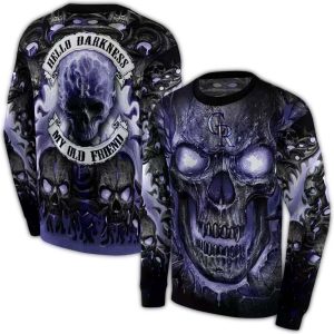 Colorado Rockies Demonic Skull Graphic Sweatshirt For Fans