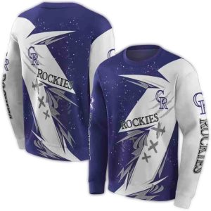Colorado Rockies All-Over Print Sweatshirt - Dynamic Slash Design
