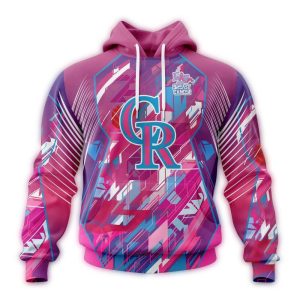 Colorado Rockies Fearless Against Breast Cancer All-Over Print Hoodie