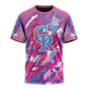 Colorado Rockies Fearless Against Breast Cancer All-Over Print T-Shirt