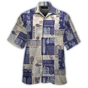 Vintage Colorado Rockies Pineapple Pattern Hawaiian Shirt For Men