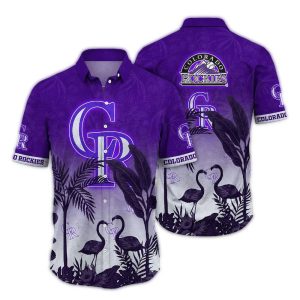 Vintage Colorado Rockies Flamingo Landscape Hawaiian Shirt For Men