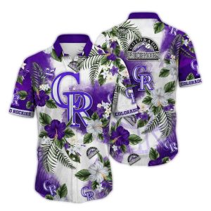 Colorado Rockies Floral Hawaiian Shirt For Summer Vacations
