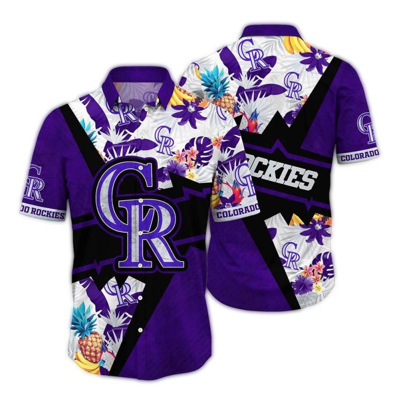 Colorado Rockies Floral Leafs Pineapple Hawaiian Shirt 1