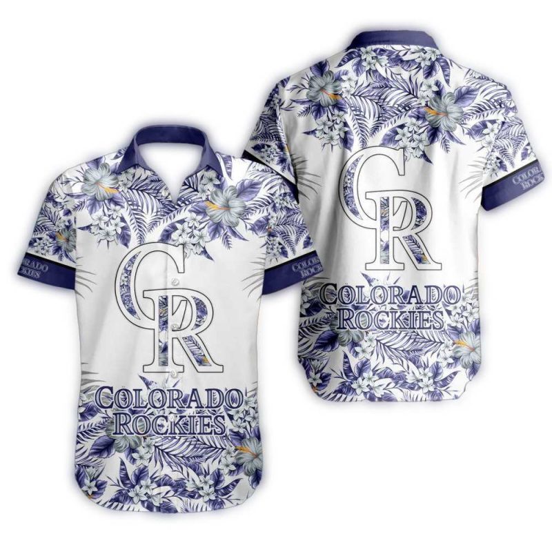 Colorado Rockies Flower Floral Pattern Summer Tropical Hawaiian Shirt 1