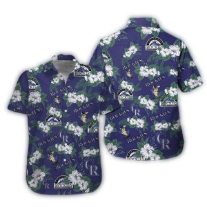 Colorado Rockies Tropical Floral Leaf Pattern Hawaiian Shirt For Summer