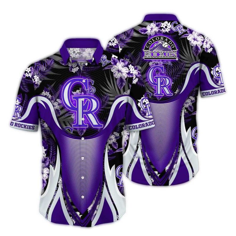 Colorado Rockies Flower Pattern Uniform Hawaiian Shirt 1