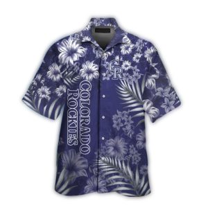 Vintage Colorado Rockies Floral Pattern Hawaiian Shirt For Men