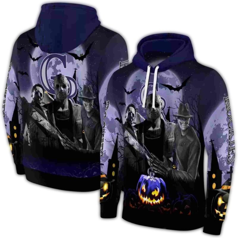 Colorado Rockies Friends Horror Halloween Vibes AOP Hoodie 1