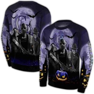 Colorado Rockies Friends Halloween Vibes All Over Print Sweatshirt
