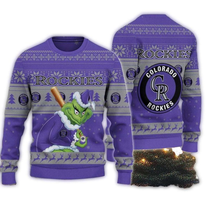 Colorado Rockies Grinch Stolen Christmas Ugly Sweater 1
