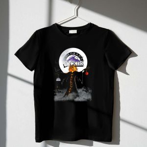 Colorado Rockies Halloween Pumpkin Moon Bats Castle T-Shirt For Spooky Fun