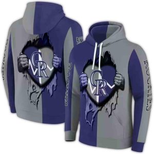 Colorado Rockies Heartbeat Graphic Hoodie - All Over Print Design
