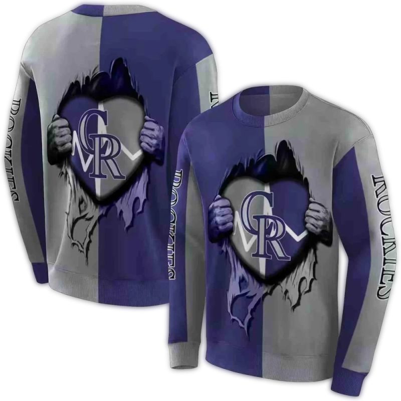 Colorado Rockies Heartbeat Graphic AOP Sweatshirt 1