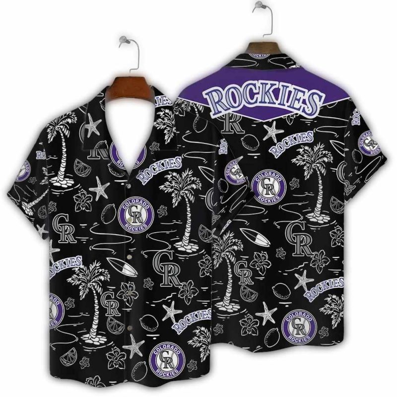 Colorado Rockies Island Black Tropics Hawaiian Shirt 1