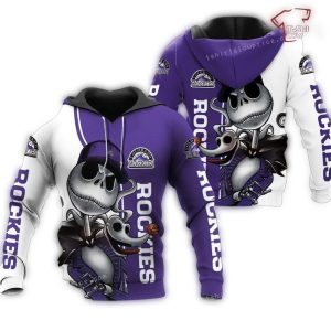 Colorado Rockies Jack Skellington & Zero All-Over Print Hoodie For Fans