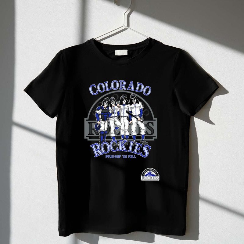 Colorado Rockies KISS Dressed To Kill Baseball T Shirt t shirt 1 1