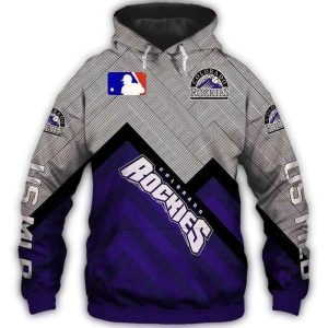 Colorado Rockies Heart Graphic All-Over Print Hoodie For Fans