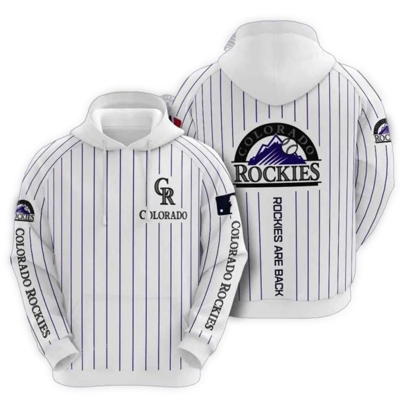 Colorado Rockies Logo Stripe White AOP Hoodie 1