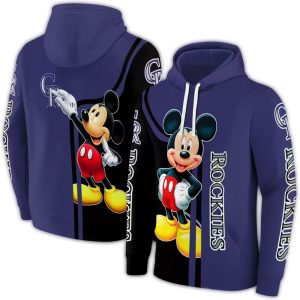 Mickey Mouse All Over Print Colorado Rockies Hoodie For Fans