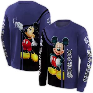 Mickey Mouse Colorado Rockies All Over Print Sweatshirt For Fans