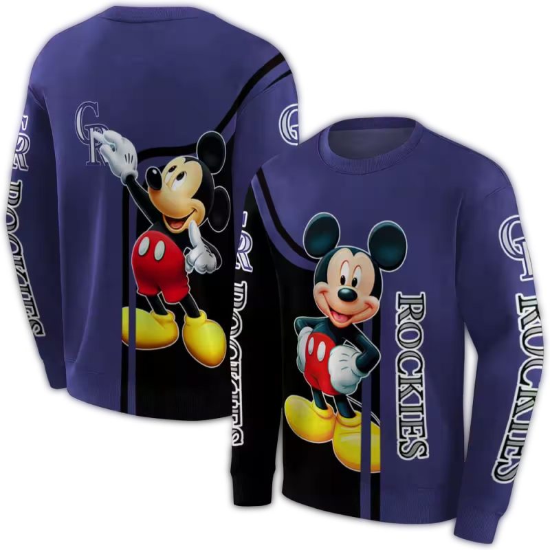 Colorado Rockies Mickey Mouse AOP Sweatshirt 1