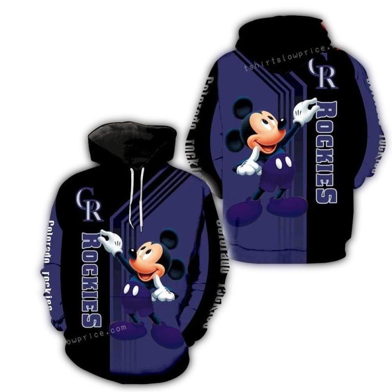 Colorado Rockies Mickey Mouse Stripe AOP Hoodie 1