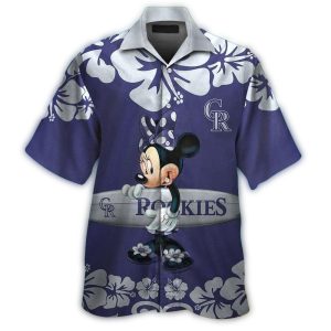 Colorado Rockies Minnie Mouse Surf Beach Hawaiian Shirt For Women