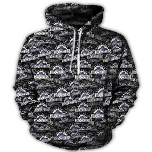 Colorado Rockies All-Over Print Hoodie With Multi Logo Design