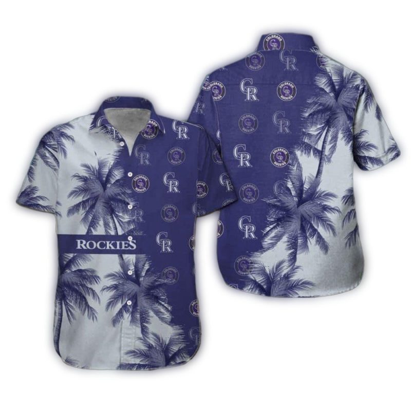 Colorado Rockies Multi Logo and Coconut Tropical Hawaiian Shirt 1