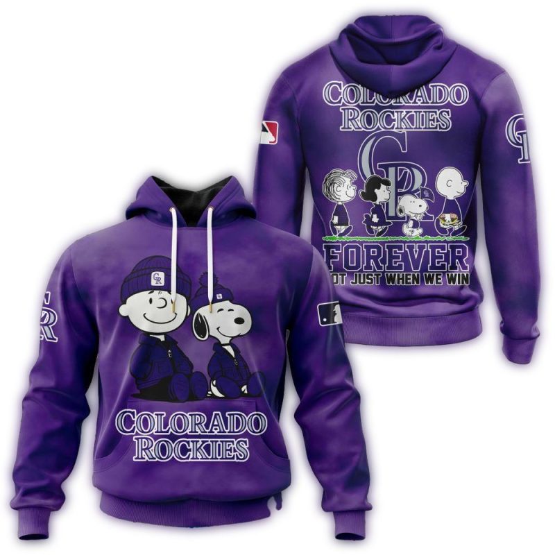 Colorado Rockies Peanuts and Snoopy AOP Hoodie 1