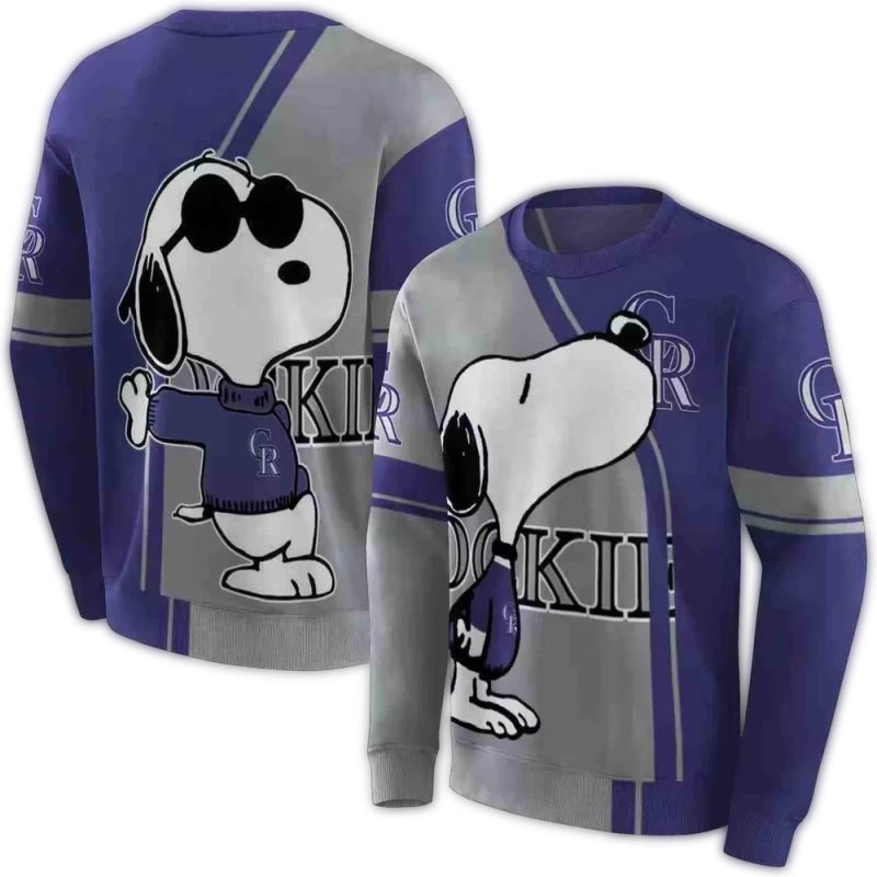 Colorado Rockies Playful Snoopy AOP Sweatshirt 1