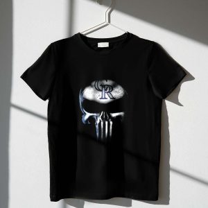 Colorado Rockies Punisher Skull Graphic T-Shirt For Fans