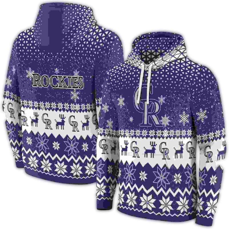 Colorado Rockies Reindeer Motif AOP Hoodie 1