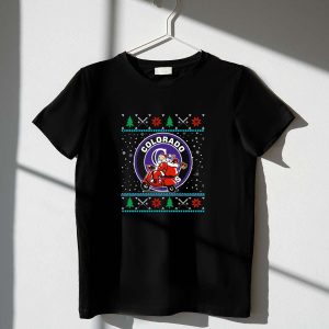 Colorado Rockies Santa Christmas T-Shirt | Festive Holiday Tee